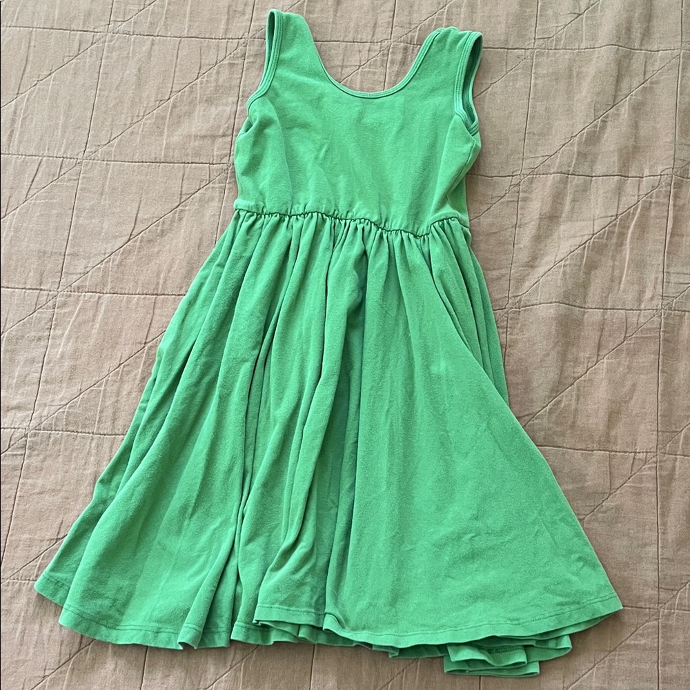 Green Sleeveless Kids Dress
